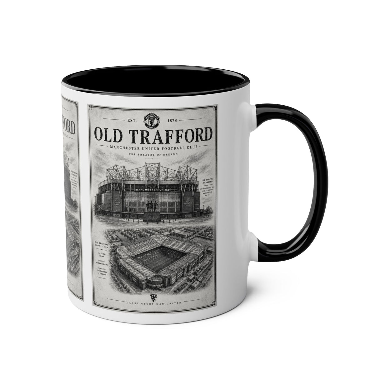 Old Trafford Football Stadium Two-Tone Coffee Mug
