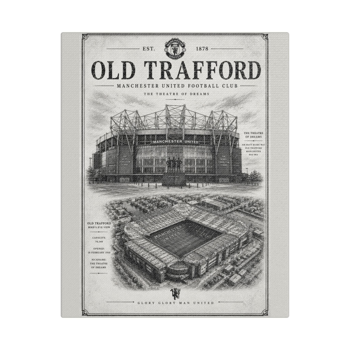 Vintage Old Trafford Canvas Print