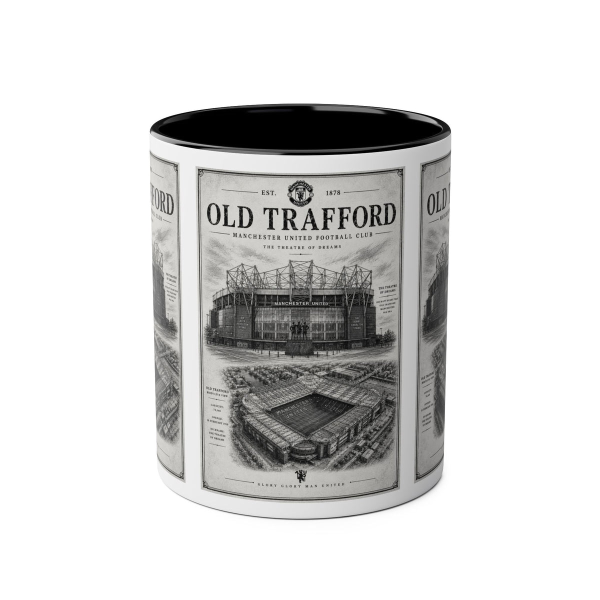 Old Trafford Football Stadium Two-Tone Coffee Mug