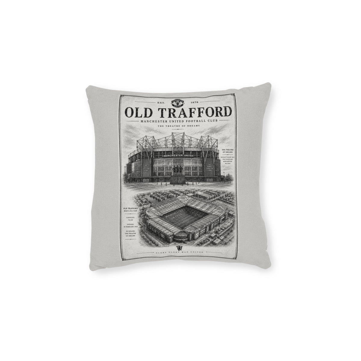 Vintage Old Trafford Square Pillow