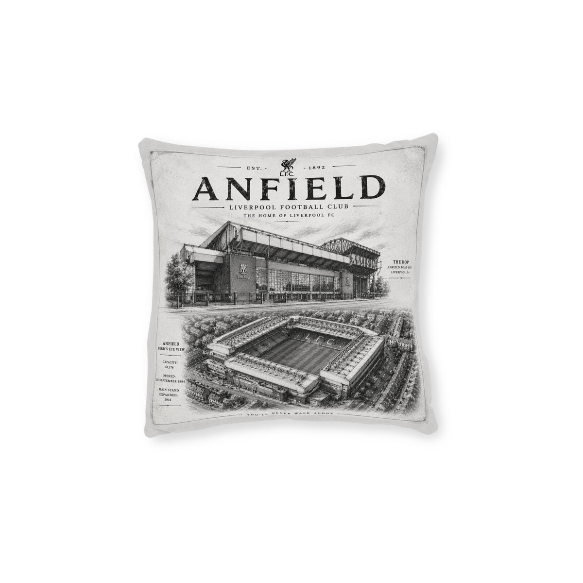 Anfield Stadium Square Pillow