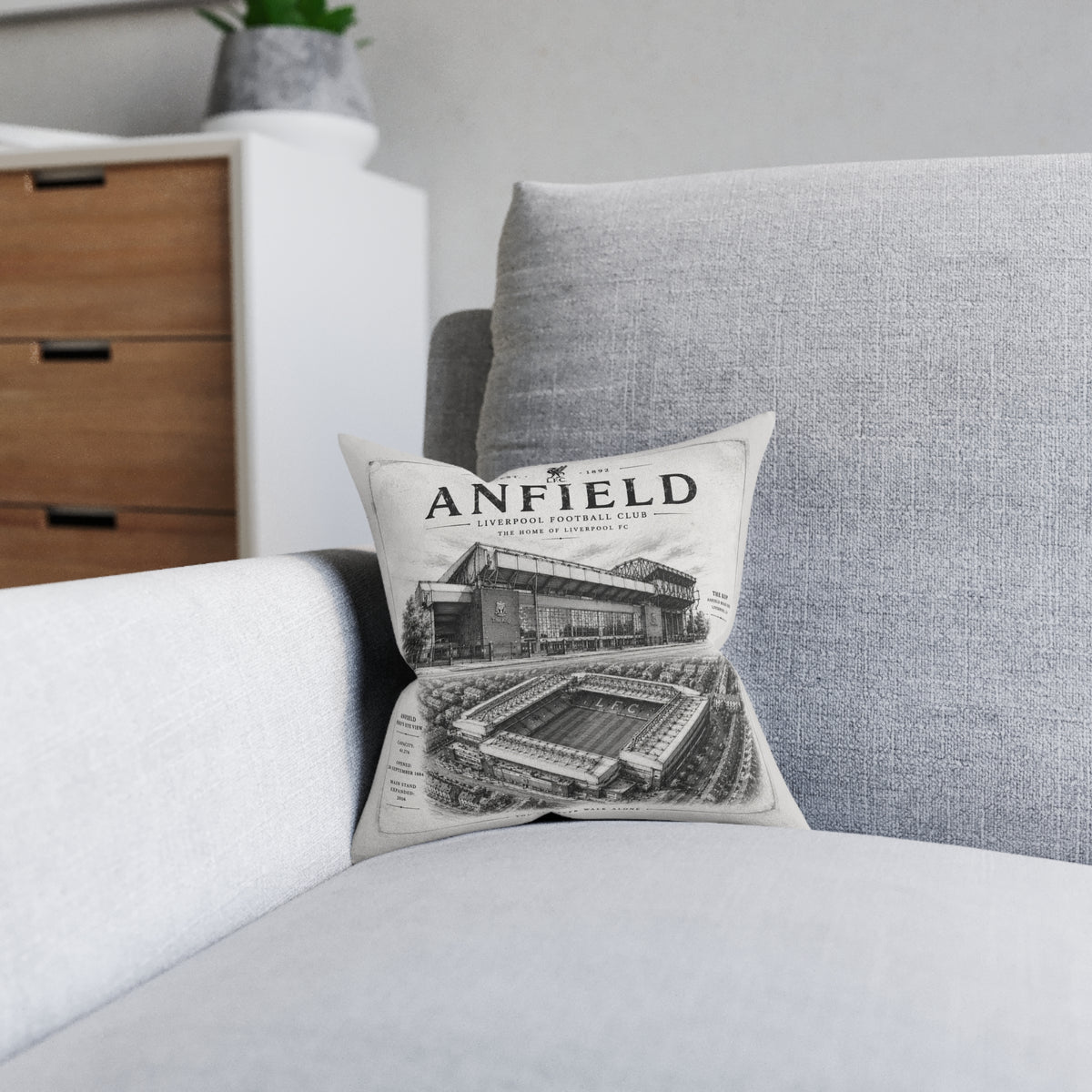 Anfield Stadium Square Pillow