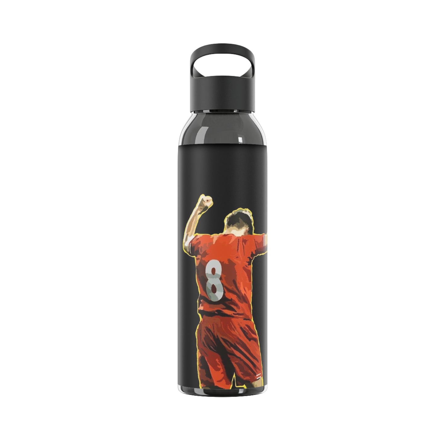 Soccer Victory Water Bottle — Player Celebrating Number 8 Sports Bottle